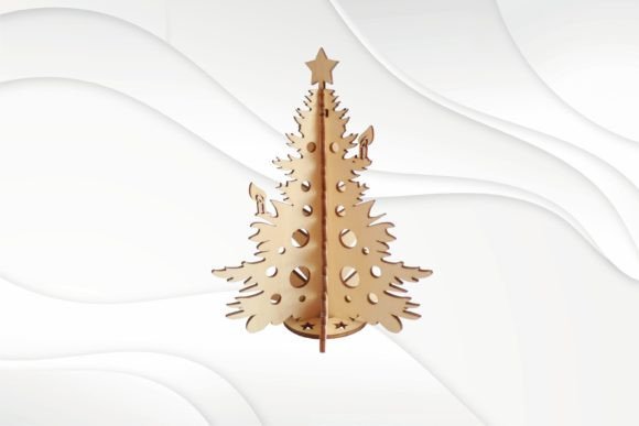 3D Puzzle Christmas Tree, Laser Cut File for Winter Amp