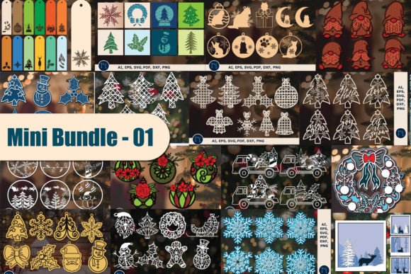Christmas Decor SVG Mini Crafts Bundle-1 for Winter Amp Brands