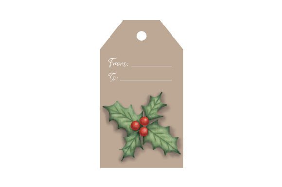 Gift Tag Label - Vintage Ephemera for Christmas Content