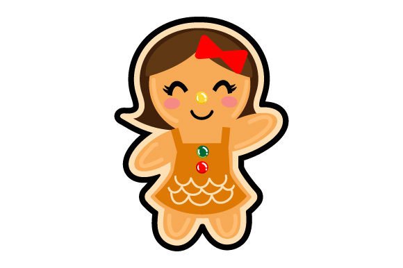 Gingerbread Woman with a Hand in the Air - for Balloon Christmas