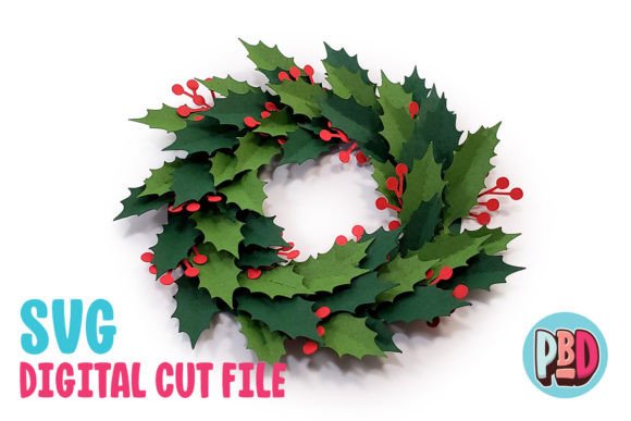 Holly Wreath 3D Papercraft for Christmas Branding