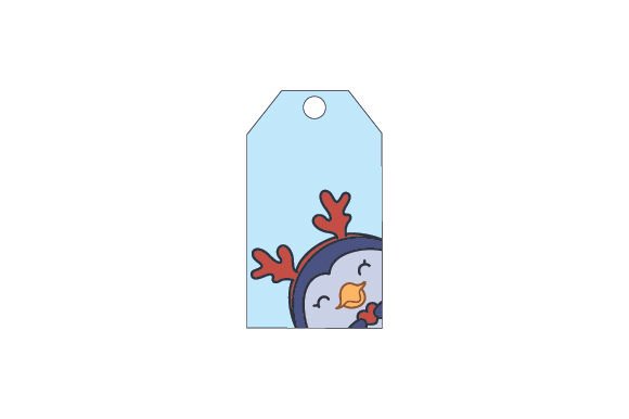 Kawaii Gift Tag - Penguin Peeping for Christmas and Holiday Sales