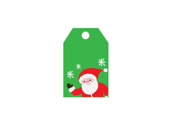 Kawaii Santa Peeping - Gift Tag Label Review