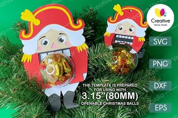 Nutcracker SVG Candy Dome Ornament for Christmas Content