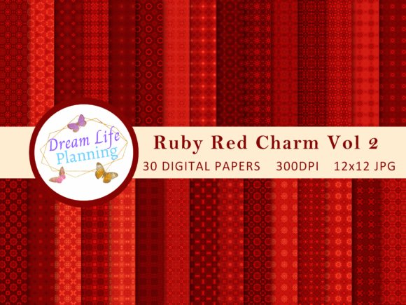 Ruby Red Charm Digital Papers Vol 2: Textures for Bold Branding