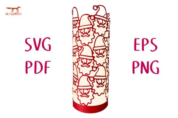 Santa Claus Christmas Lantern SVG Cut for Holiday Branding