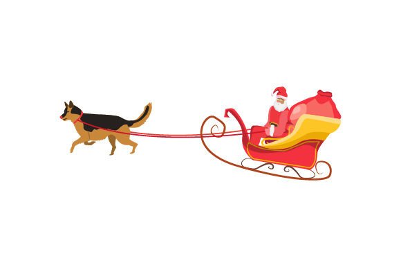 Santa Claus in Sled, German Shepherd: A Christmas Design Review